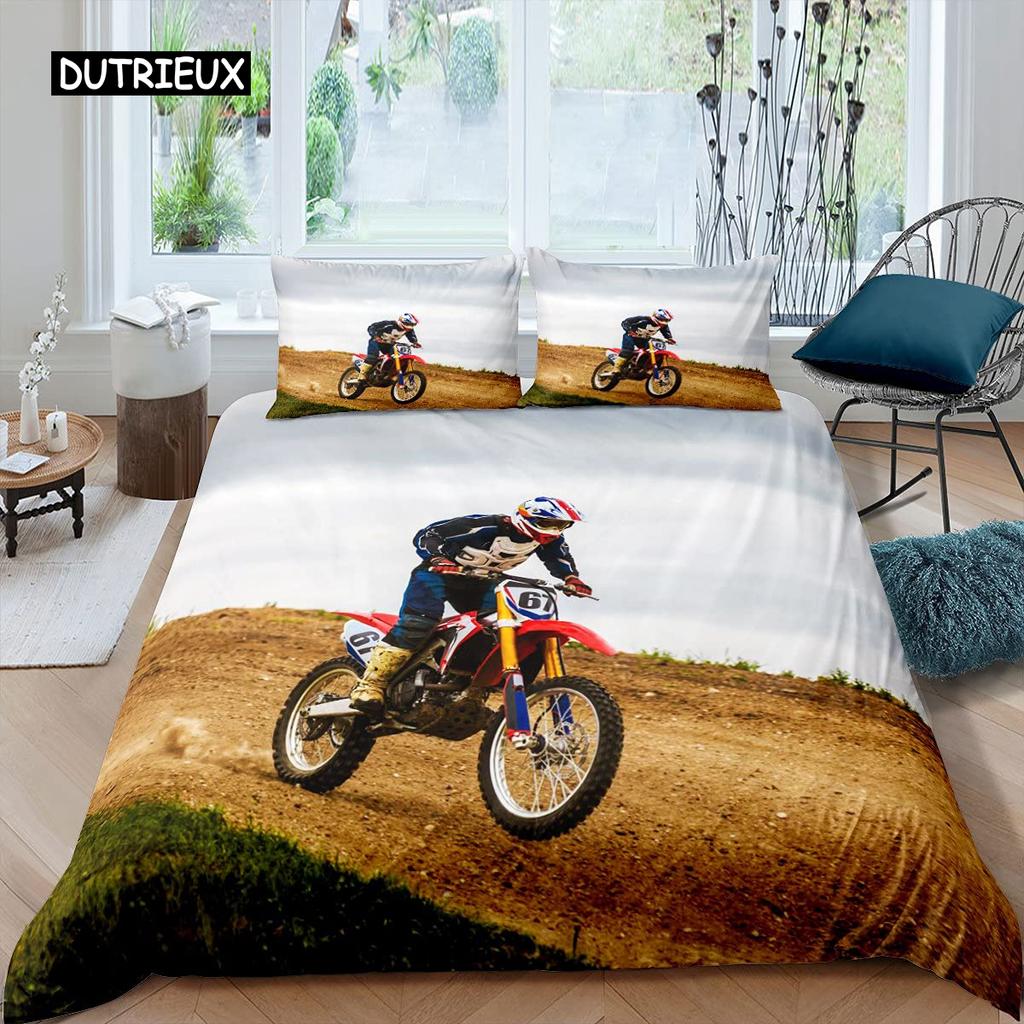3D Motorcycle Bedding Set Queen Bedding Duvet Cover Set Bedding Set Bed Cover Queen Bedroom Bed Cover Set Bed Set Bedding