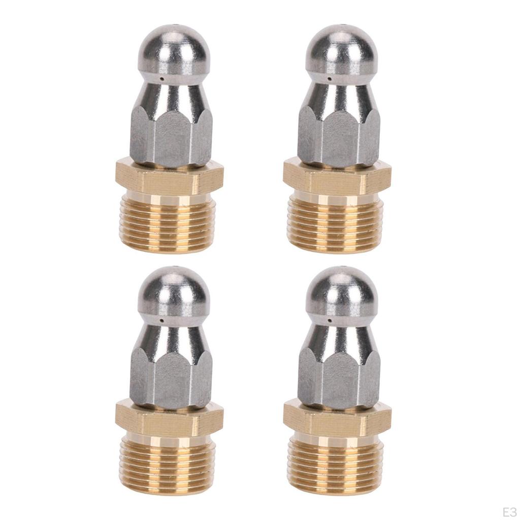 Drain Cleaning Nozzle, Jets for Jetting Hose, 1/4'' Quick Connect Washing Accessory, Rotating