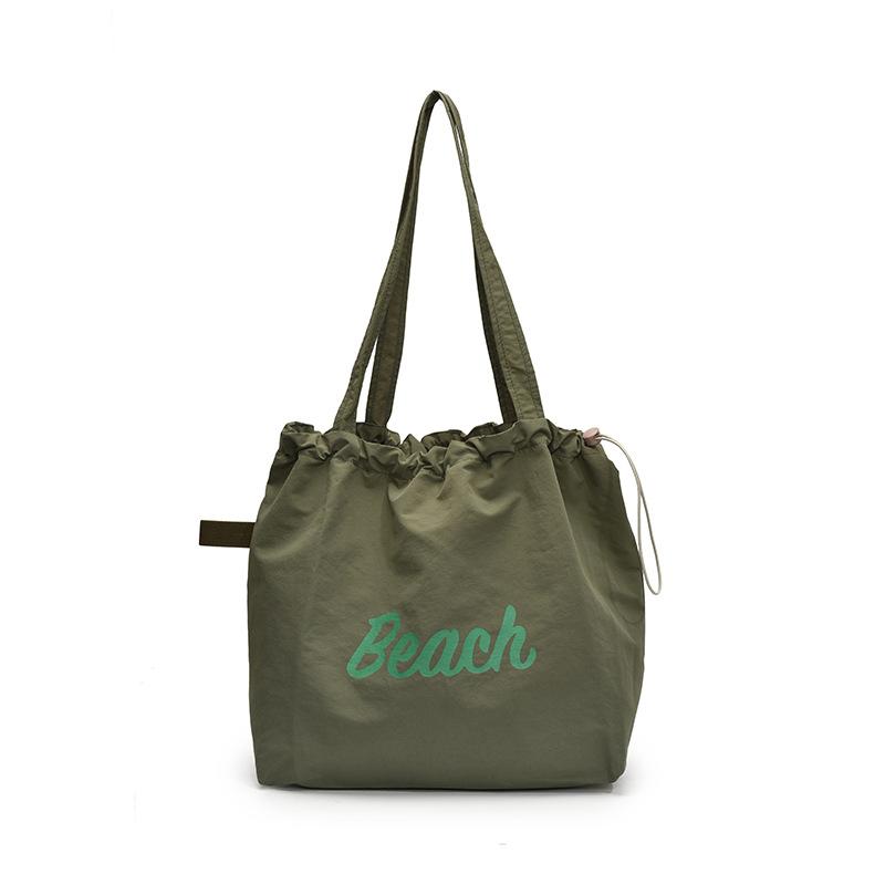 New Letter Printing Casual Large-capacity Tote Bag, Light Travel Versatile Lazy Wind Shoulder Stray Bag