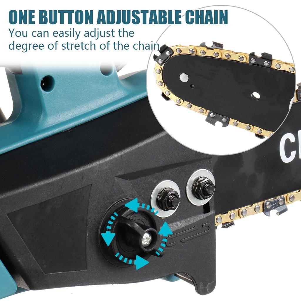 88VF 12Inches Portable Rechargeable Woodworking Tools Cordless Electric Saw Pruning Chain Saw 5 Wood Cutter With 2 Battery New