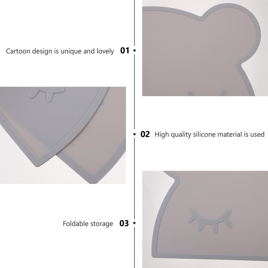Silikonowa Podkładka na Stół dla Dzieci Kreskówkowa Antypoślizgowa Trwała Mata na Stół dla Niemowląt Przenośna Podkładka do Karmienia Malucha Mata na Stół