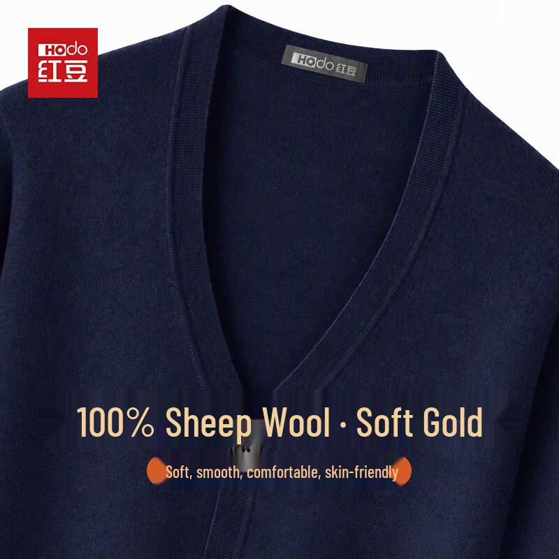 Hodo Men's 100% Pure Wool V-Neck Cardigan