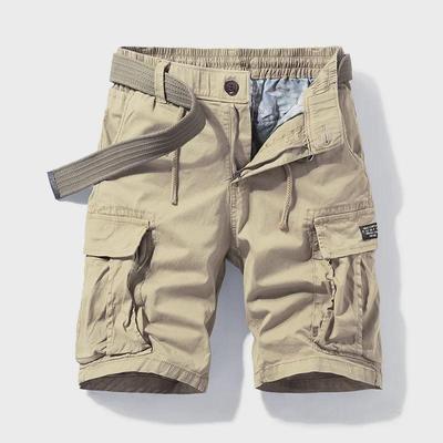 Pantaloni scurți de lucru elastici pentru bărbați, cu buzunare multiple, stil retro japonez