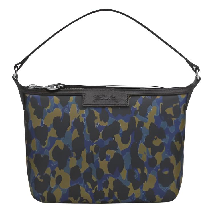 

Longchamp Le Pliage 19 Zipper Camouflage Print Polyester Tote Shoulder Bag Women bags Brown Blue Black 10039310743 Blue & Black