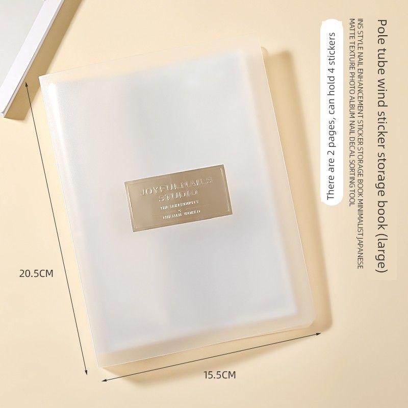 

Large Capacity! Nail Sticker Storage Book Transparent Frosted Japanese Storage Sorting Tool Display Minimalist Convenient Frosted Storage Book(Large)