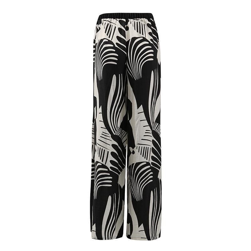 Sexy Hot Girl Style Tube Top Backless + Fashion Print Straight Pant Suit Women
