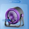Desktop Bladeless Electric Fan, USB Rechargeable with Ambient Light, Silent Turbo Fan, 100 Speed Air Cooler