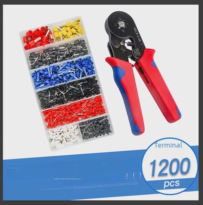 Conjunto de Alicate de Crimpagem e Terminal de Fio Tipo Tubo VE: 1200 peças - HSC8 6-4A
