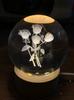 3D Crystal Ball Light Solar System Planet Pattern Crystal Ball Round Wooden Base Night Light for Kids Bedroom Table Desk Decor