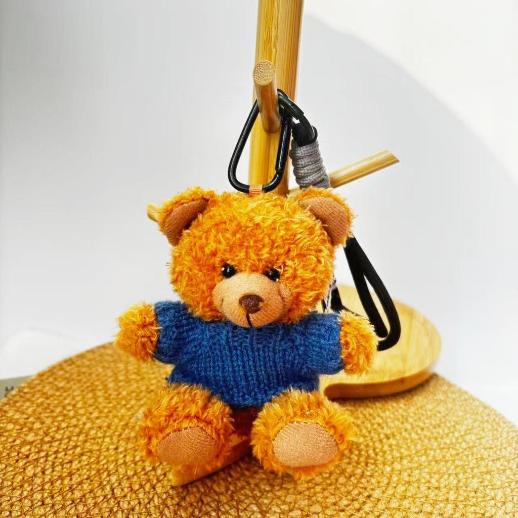 Wearable Teddy Bear Keychain Pendant – Plush Toy Gift for Graduation Season with Logo Print