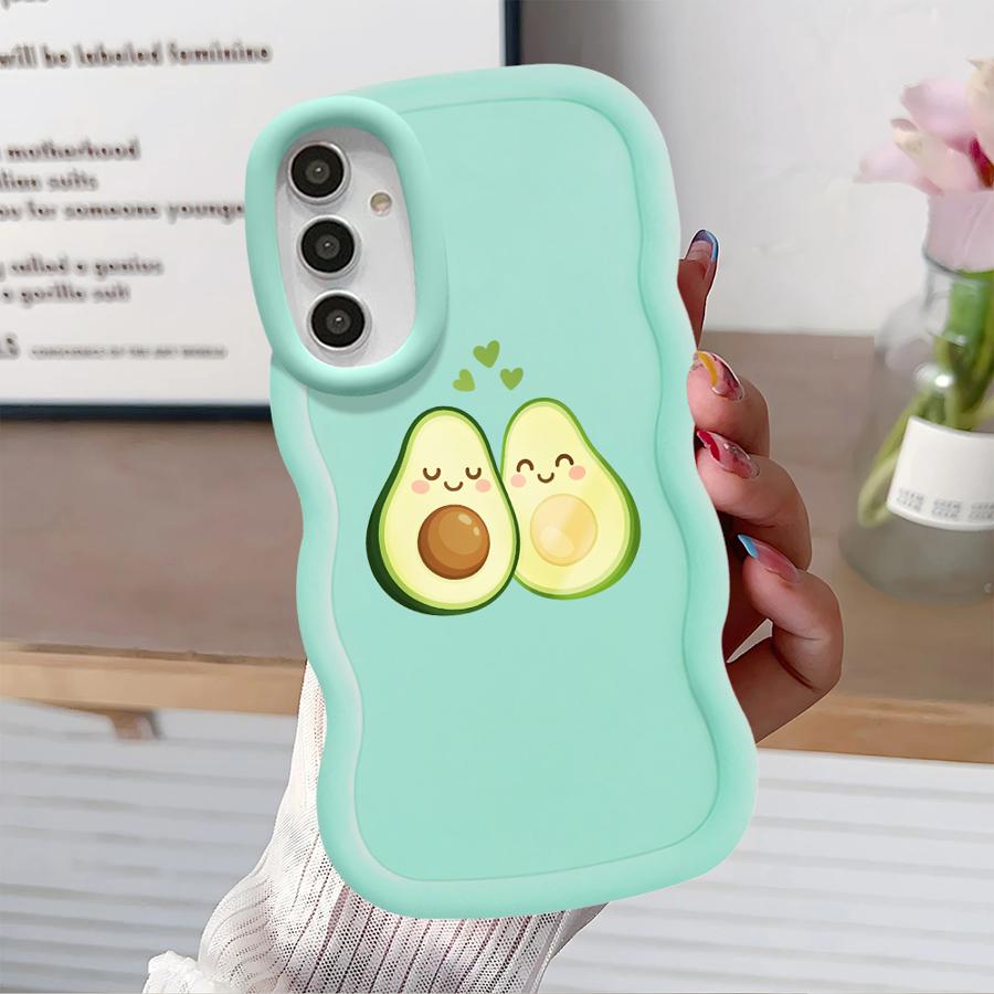 Zelené pouzdro na avokádo pro Samsung Galaxy A14 A21s A16 A15 A13 A11 A52 A12 Měkký kryt na telefon A04 A22 A03 A06 A05 A33 A53 A23
