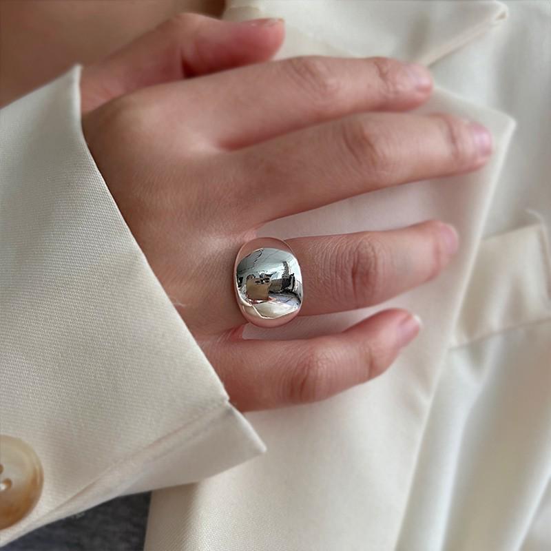 Korean Style Irregular 925 Sterling Silver Women's Versatile Ring, Non-Fading Niche Ins Design