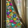 Vibrant Multicoloured Floral Home Decor Glass Window Laser-Cut Electrostatic Adhesive Decals