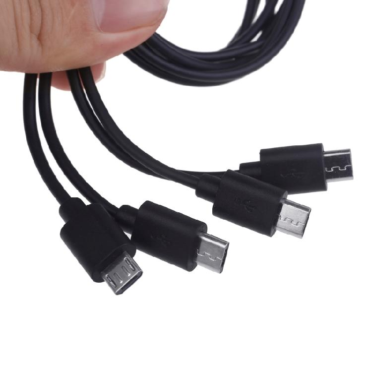 USB to MicroUSB Adapter Charging Cable with 4 Micro USB Splitter Charging Cord