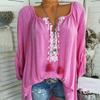 Women Summer Casual Fashion O-neck Long Sleeve Top Blouse T-Shirt