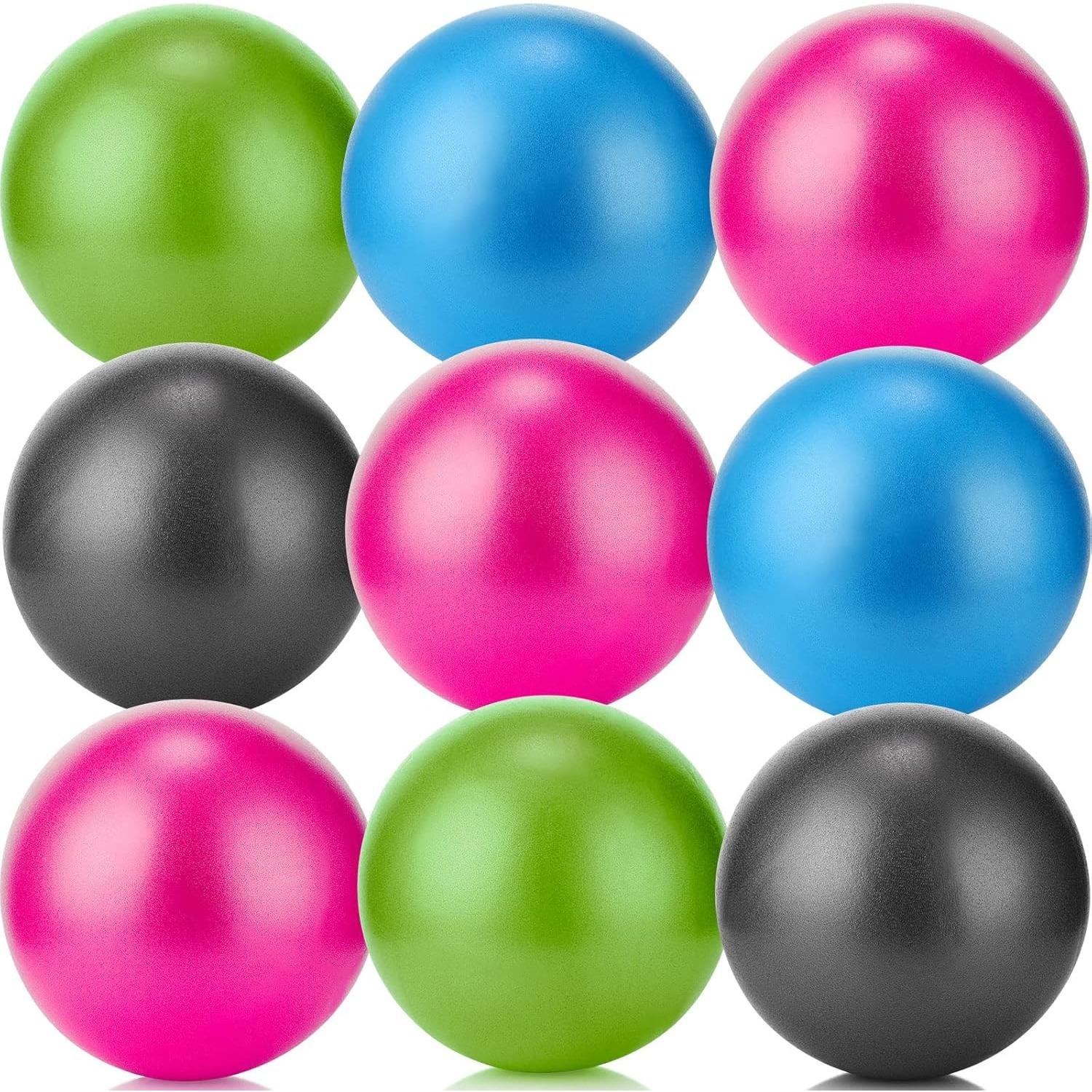 

9 Pcs Small Pilates Ball Mini Exercise Ball 9 Inch Workout Ball Core Ball Soft Yoga Ball for Stability Barre Bender Training Stretching Physical 9-Pack