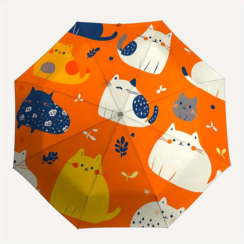 

1pc Cat Pattern Automatic Umbrella High Quality Canopy, Portable Folding Umbrella with, Ideal Gift for - Travel, Everyday, Formal Events, Stylish Acce