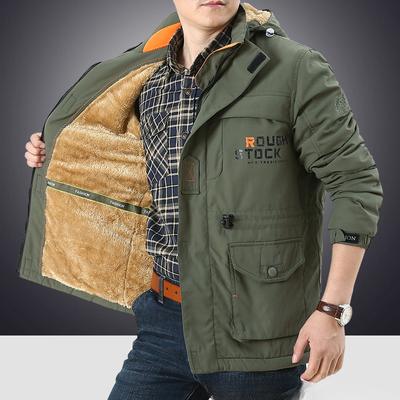 Kurtka męska jesień i zima Luźna swobodna Średnia i długa Kurtka Średniowieczna Pogrubiona Aksamitna Outdoor Charge Top Męska