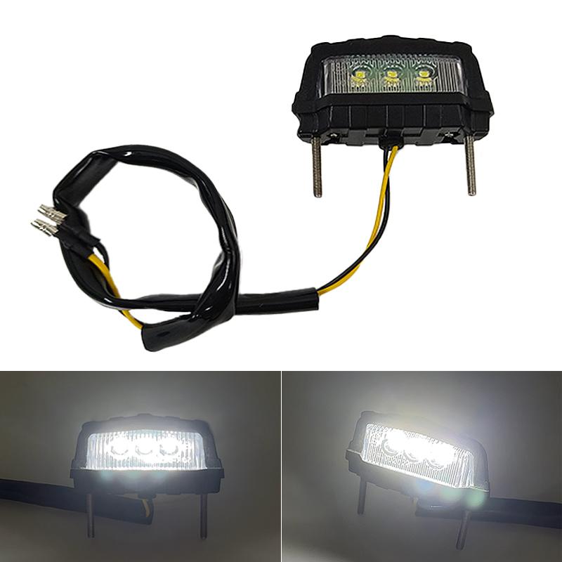 SEAMETAL Motorcycle License Plate LED Light 12V Universal Mini Moto Tail Lamps Brake Number Plate Indicator Motorbike Rear Light