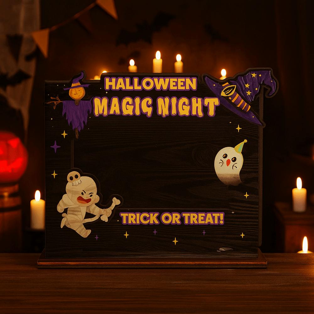 Creative Wood Photo Frame Happy Halloween Design Happy Halloween Decor Frame  Office