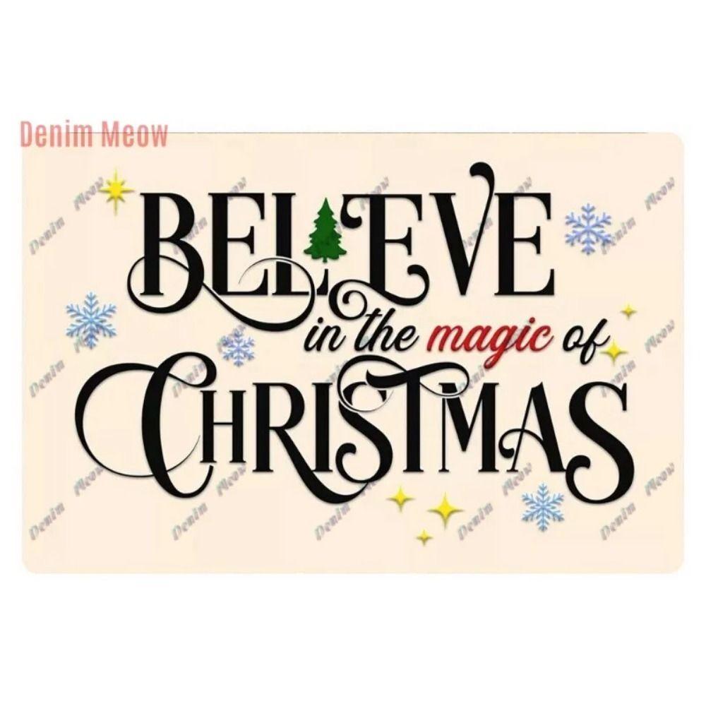 Vintage Christmas Metal Tin Sign Home Festive Wall Decor