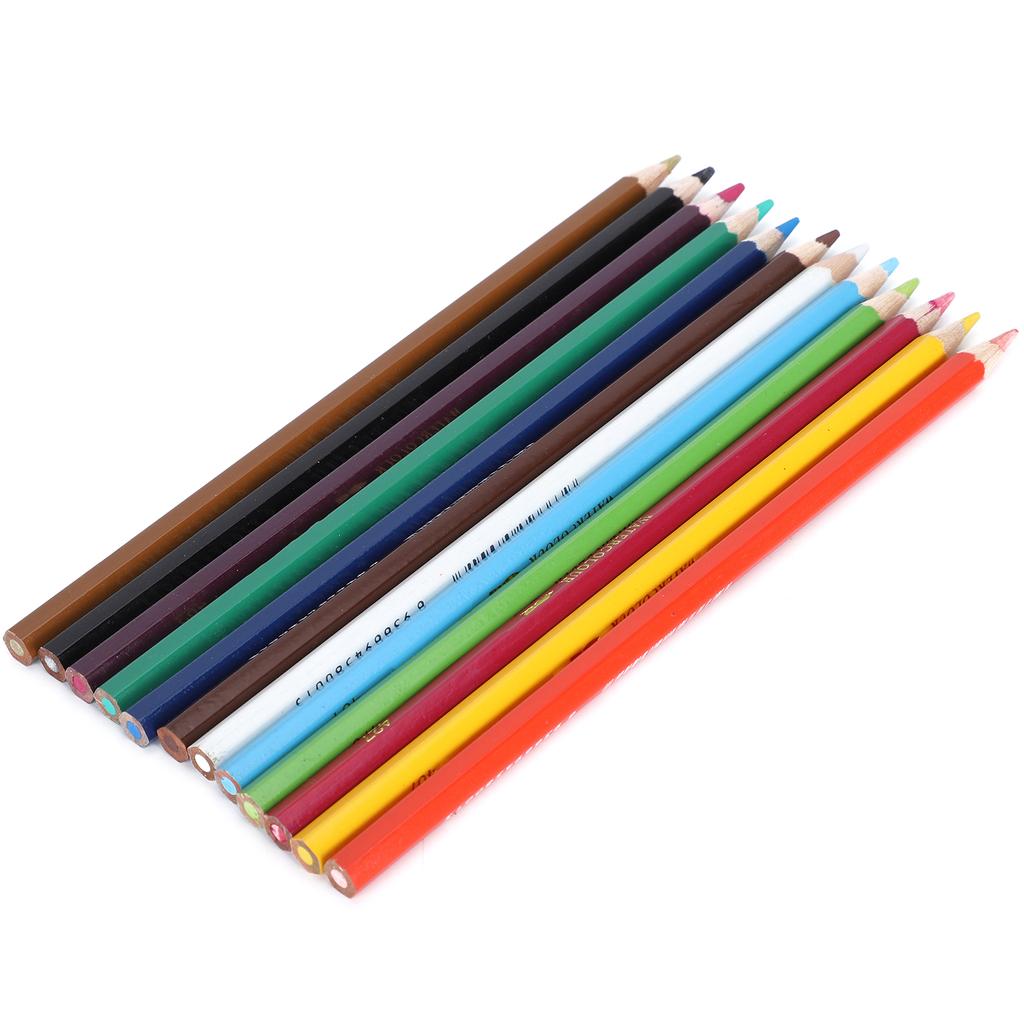12Pcs Colored Pencil Multicolor Water Soluble Iron Bucket Packed Children S Painting Tools
