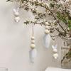 1Set Ornament Party Decoration Hanging DIY With Wood Beads Heart Jute Rope Tassel Craft Christmas Tree Heart Shape