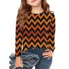 Girls Long Sleeve T Shirts Kids Fall Tops Crewneck Halloween Printed Basic Tees 3-9Y