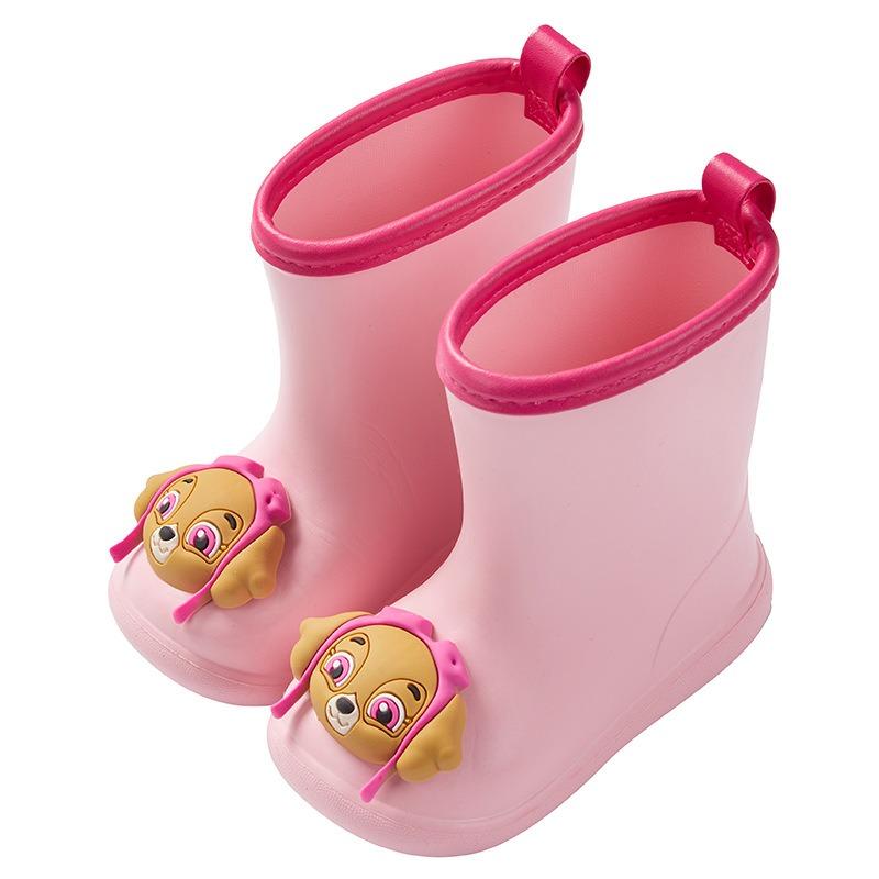 Happy Mary Wang Wang team rain shoes boys and girls waterproof rain boots children children silicone rain shoe cover medium tube water shoes
