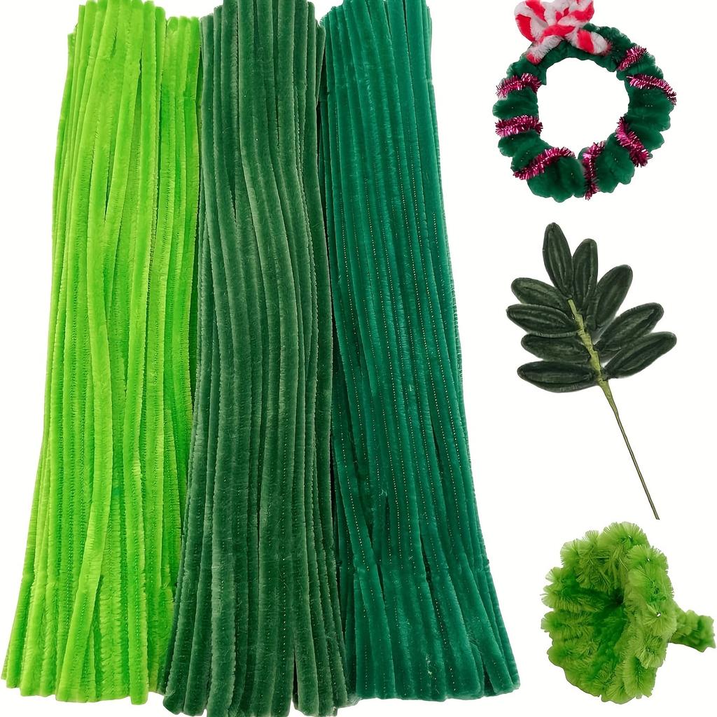300 Pieces Pipe Cleaner Craft Set 3 Assorted Colors, Thick Chenille Stem Pipe Cleaners for DIY Craft Flower Projects Holiday