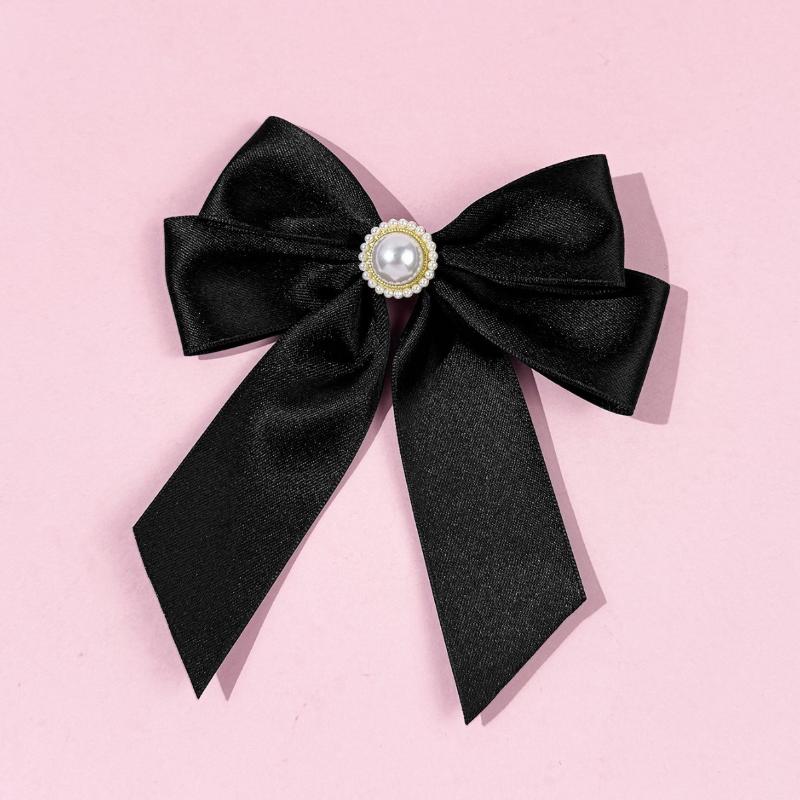 

Брошь-бант из искусственного жемчуга, галстук, блузка, черные галстуки-бабочки, аксессуары для выреза свитера, стиль колледжа, украшение Jk, брошь-булавка чёрный