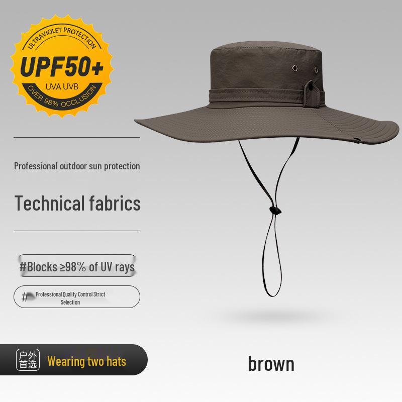 Men's UV Protection Wide Brim Waterproof Sun Hat for Fishing, Hiking, and Outdoor Activities