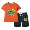 Plants Vs. Zombies Boys' Summer Set: Kids' Thin Short Sleeve T-shirt & Shorts Two-Piece Set