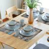 4/6pcs Farmhouse Wood Grain Placemats Set, Retro Barn Wood Grain Placemat, Rustic Cottage Style Heat Resistant Washable Placemats for Restaurant