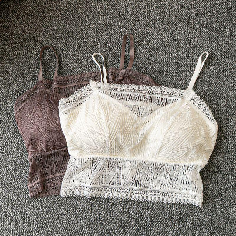 

Summer Export K-style New Arrival Easiest for Match Casual Fashion Simple Lace Sling Beautiful Back Vest White One size