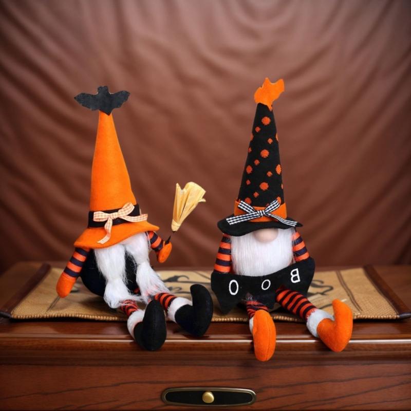 Soft Plush Long Legged Gnomes Figure Doll Halloween Decoration Stuffed Dwarf Elf Ornament For Shelf Desk Party Themes