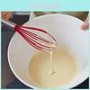Custom Manual Egg Beater Cream Whisk Mixer Baking Tool 10 Inch Steel Handle Red Silicone