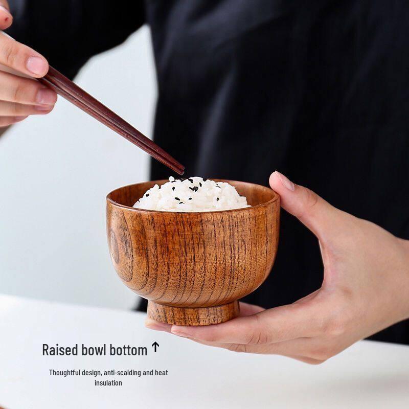 Homeglen Chinese Jujube Wood Rice Bowl
