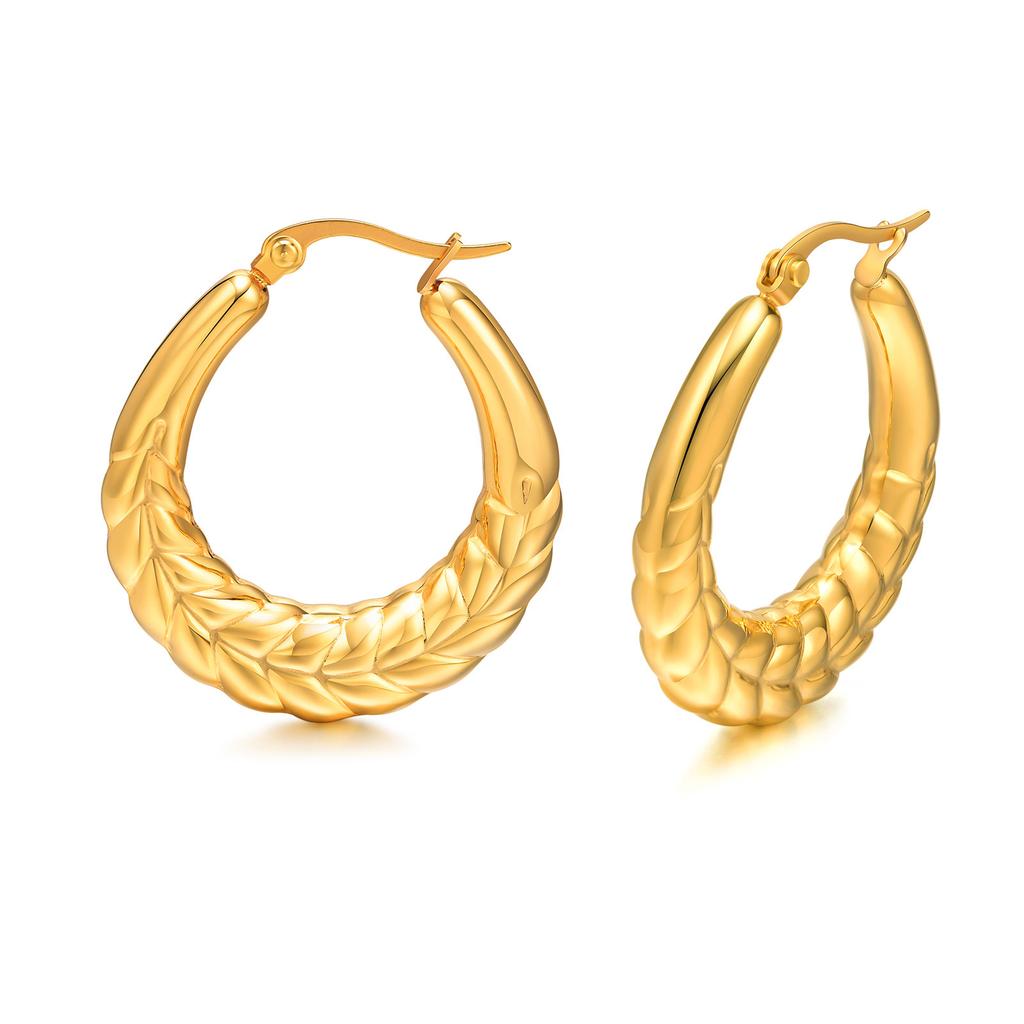 Fashion Square Geometric Hoop Earrings for Women, Chic Metal Stainless Steel Lady Earrings Bijoux Femme New Jewelry