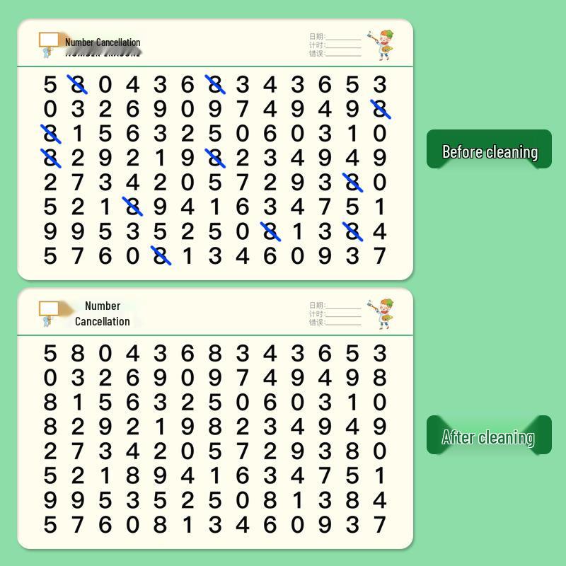 Children's Attention Training Scratch-off Cards: Numbers & Chinese Characters - Educational Patience Tools