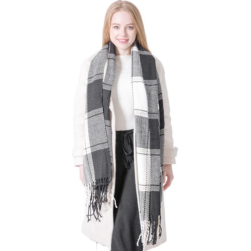 Autumn and winter new college style boys and girls couple plaid scarf air conditioner shawl Tonglu