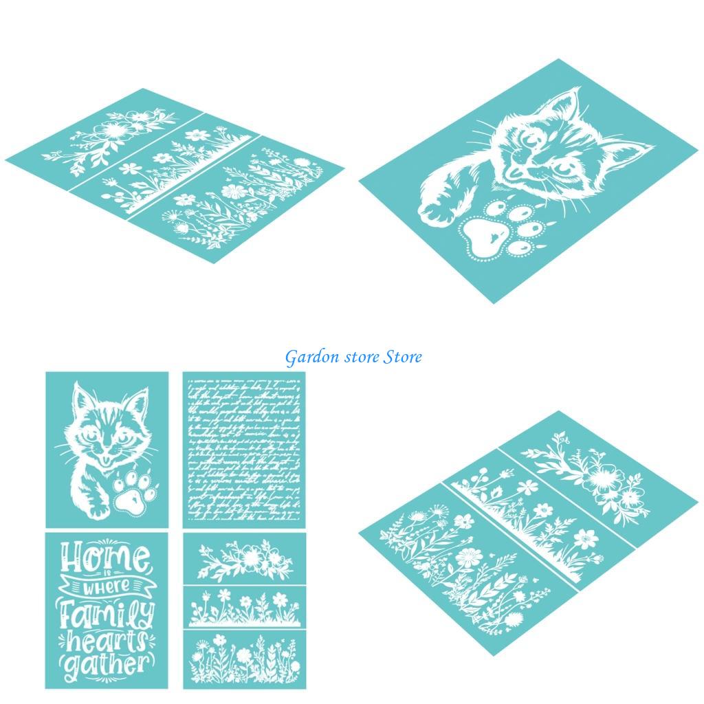 B0KB Polyester Screen Printing Template 8.66x11Inch Silkscreen Print Stencil For Shirt Bag Clothing Kid Room Wall Decoration