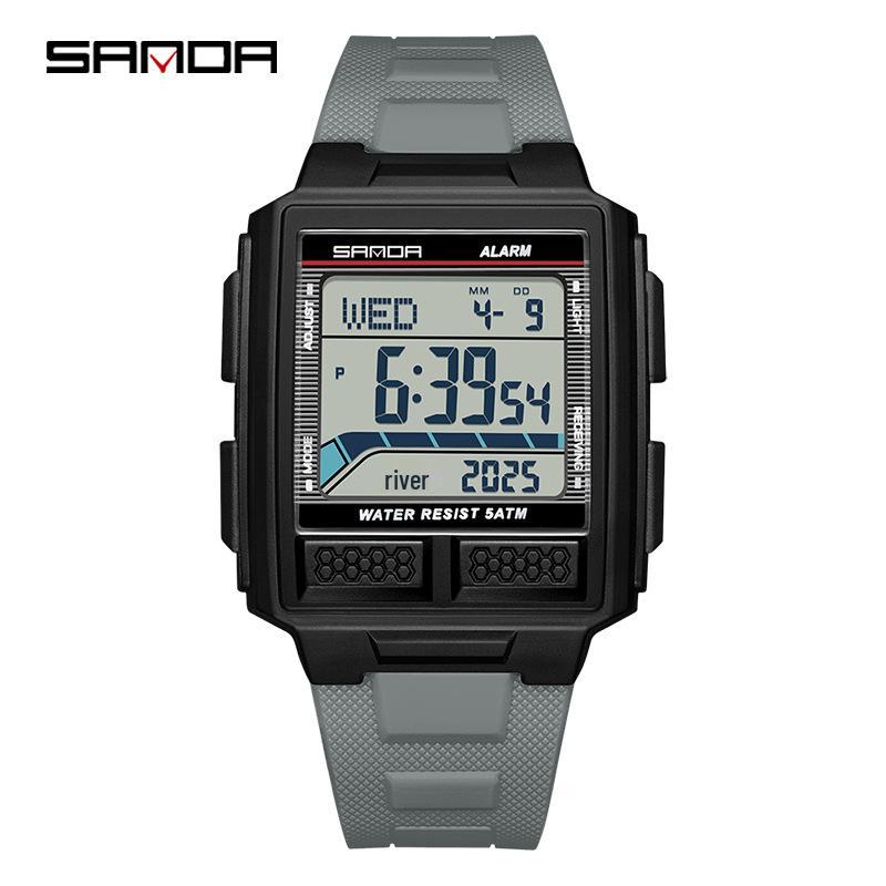 Sanda Men's Large Screen Luminous Multifunctional Waterproof Countdown Wristwatch