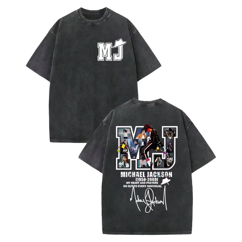 Rock Singer Michael Jackson Graphic T Shirts Mens Women High Quality Vintage Washed Tshirt Summer Casual Loose Cotton Tshirts