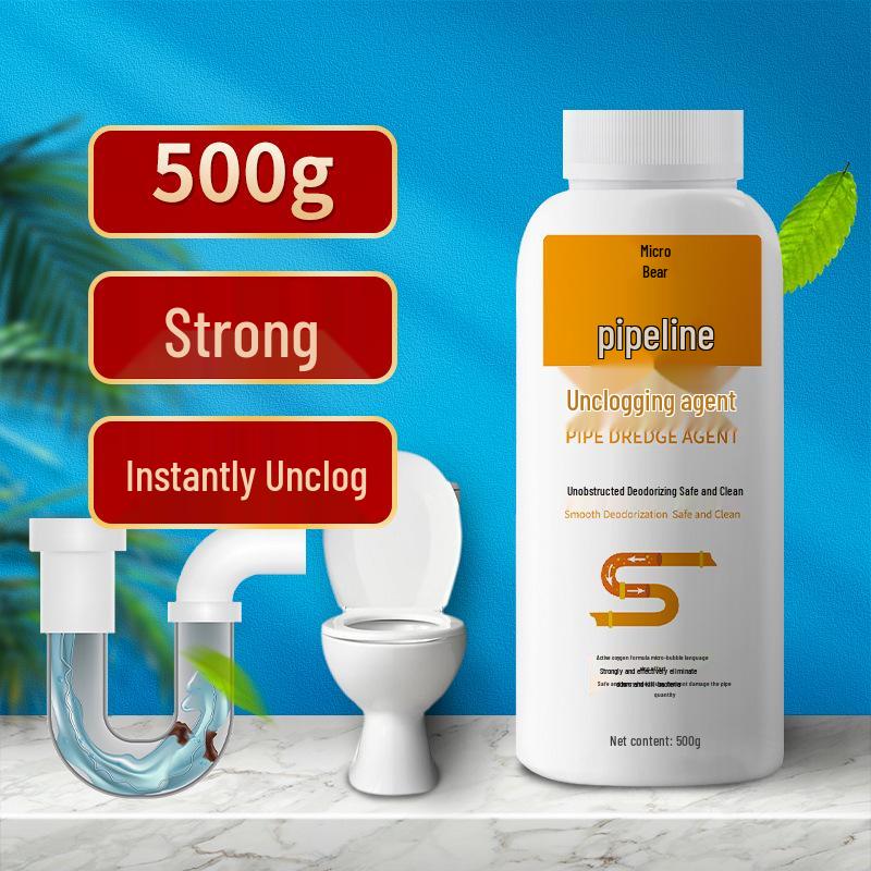 Powerful Pipe Dredger for Toilets and Drains: Dissolves Oil Stains and Clears Blockages. No
