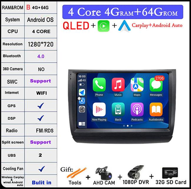 For Toyota Prius 20 2003-2009 Android Auto CarplayMultimedia Video Player Navigation Stereo Car RadioWIFI 4G GPS