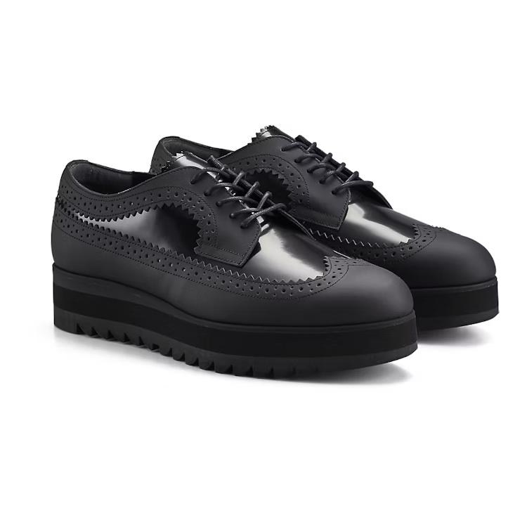 ONITSUKA TIGER Brogue Leather Comfortable Versatile Casual Shoes Women Shoes Black 1182A304-004