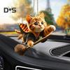 Cat Shaped Pendant Car Rearview Mirror Ornament with Lanyard Easy To Hang Realistic Looking Acrylic Christmas Hanging Decoration