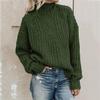 Womens Fashion Solid Long Sleeve Sweater Loose Turtleneck knitting Sweater