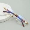 Frameless Anti-Blue Light Retro Reading Glasses for Seniors - Metal, Single Vision, Fashion Hot Seller